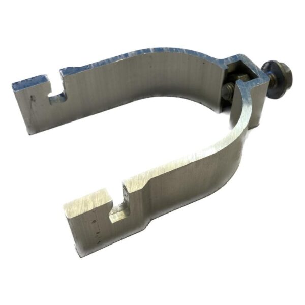 Enkelklammer 60mm aluminium för montering på aluminiumlist