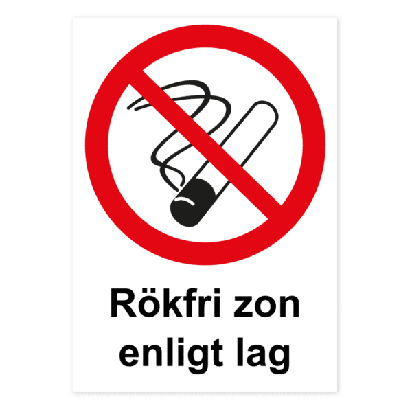 Rökfri zon enligt lag-skylten har storleken 210x297mm och tillverkas i materialet Aluminium 2mm 4-kantsvikt. Denna standardskylt kan anpassas så att du kan skapa din egen version av skylten.